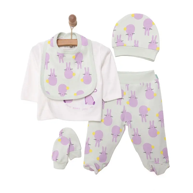 Hellobaby Girl 5 Piece Newborn Set - Ecru 1