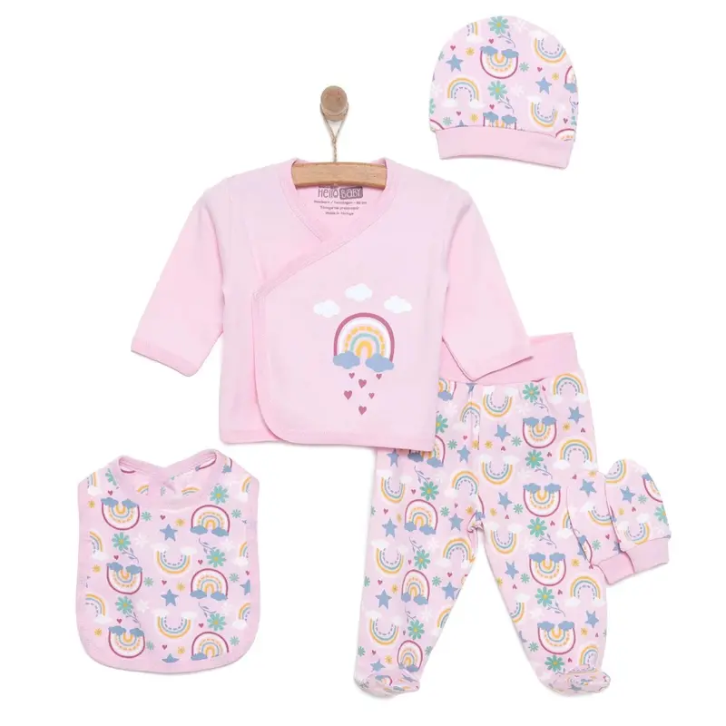 Hellobaby Girl 5 Piece Newborn Set - Light Pink 1