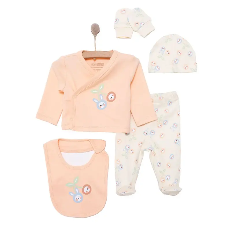 Hellobaby Girl 5 Piece Newborn Set - Salmon 1