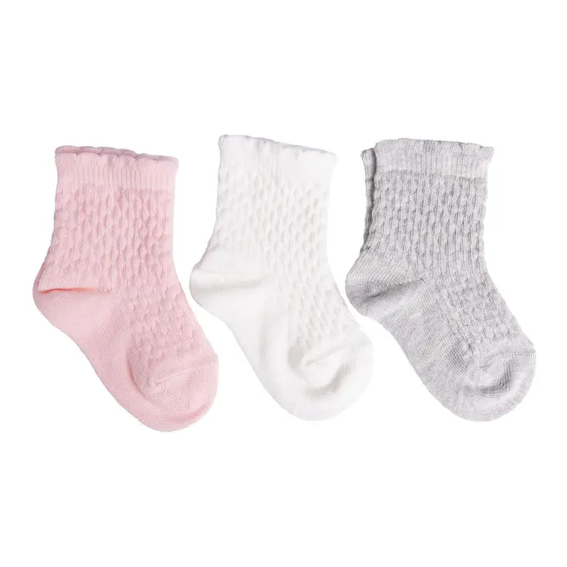 Hellobaby Girl Baby Socks 3 Pack - Light Pink 2