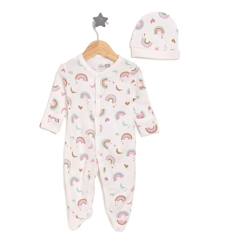 Hellobaby Girl Jumpsuit-Hat - Ecru 1