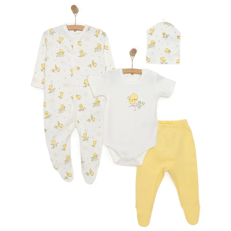 Hellobaby Girl Newborn Set 4 Pcs - Ecru 1