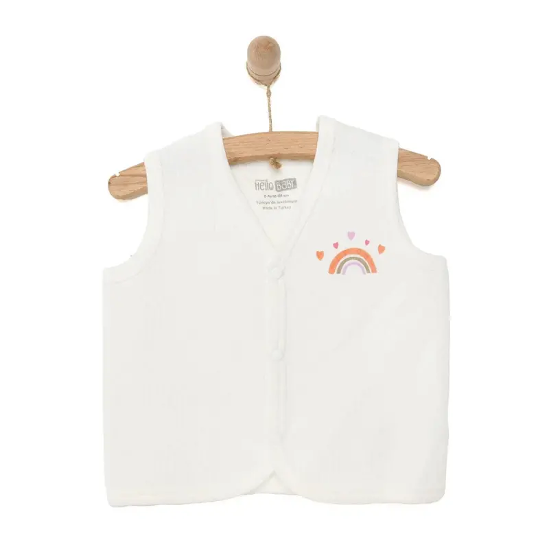 Hellobaby Girl Quilted Vest - Ecru 1