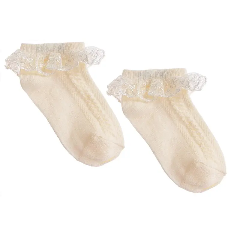 Hellobaby Girl Socks With Lace - Ecru 1