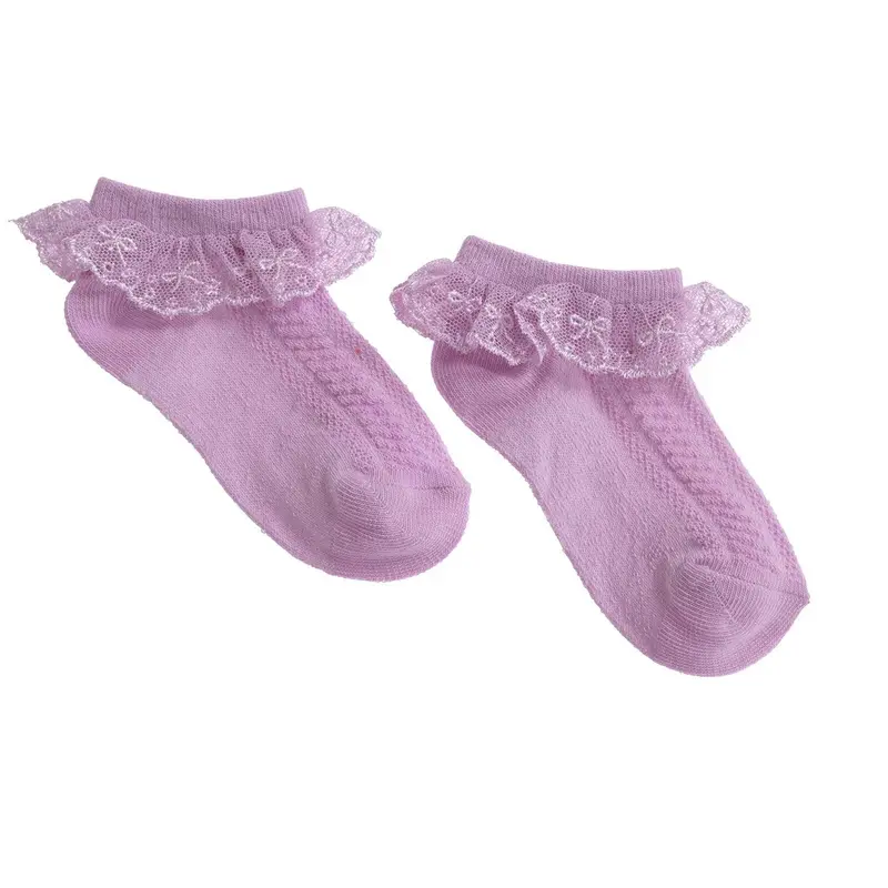 Hellobaby Girl Socks With Lace - Purple 1