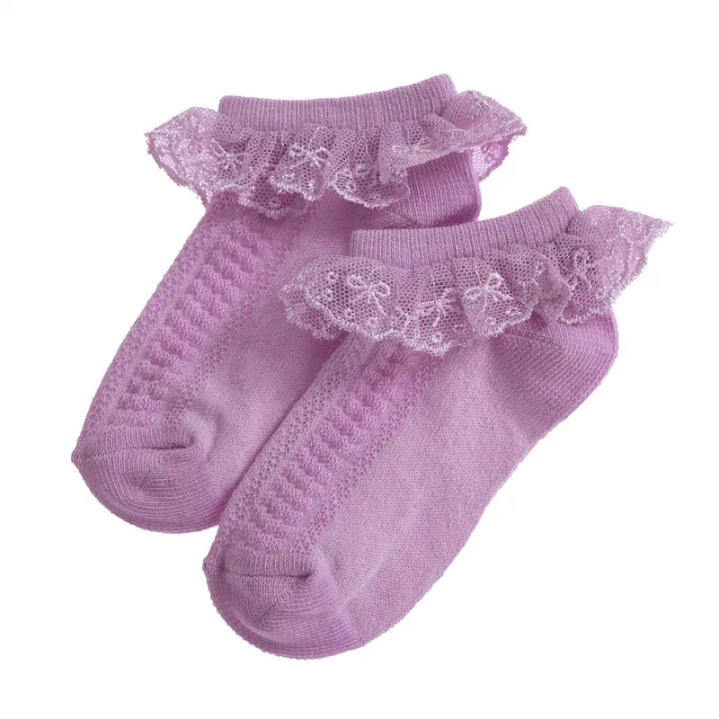 Hellobaby Girl Socks With Lace - Purple 5