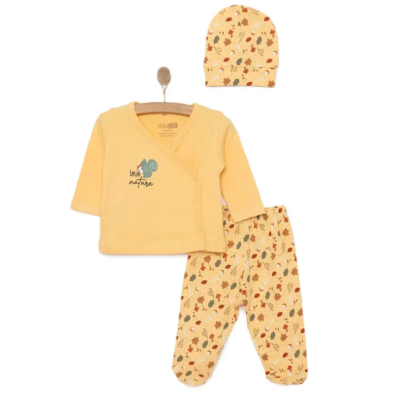 Hellobaby Girl Wrapover Top-Hat-Footed Bottom - Salmon 1