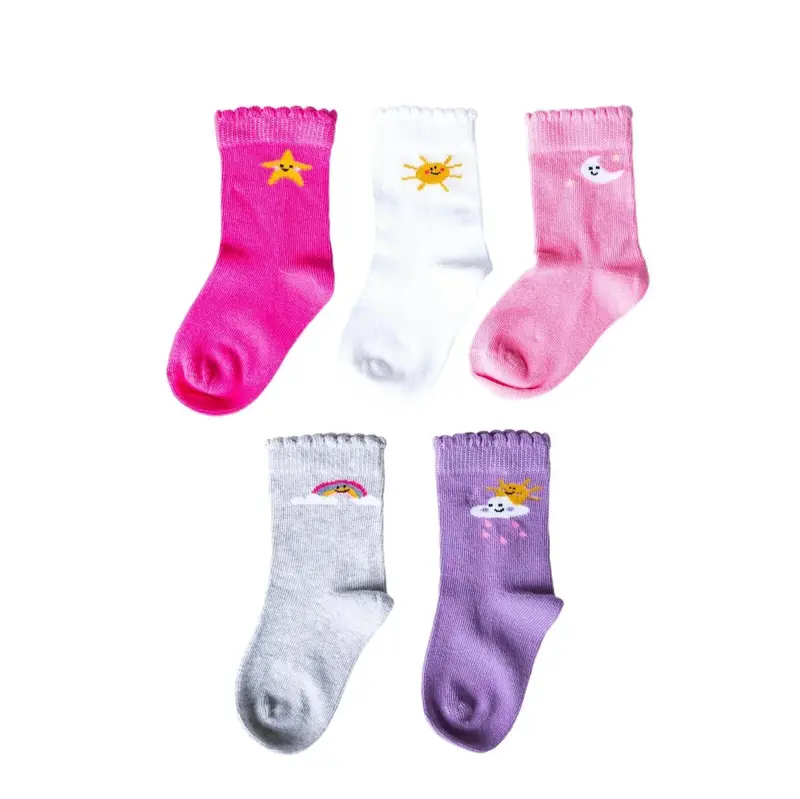Hellobaby Girls 5-Pack Socks Sky - Pink 1