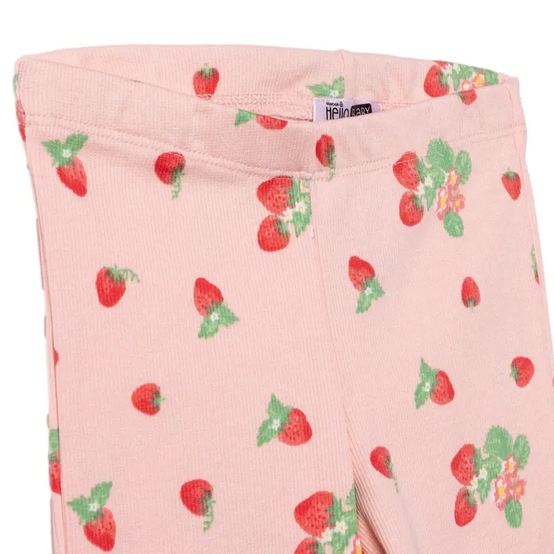 Hellobaby Girls Blouse & Leggings Set Cherry Print Berry Belle Crew Neck Full Length Short Sleeve - Pink Printed 6