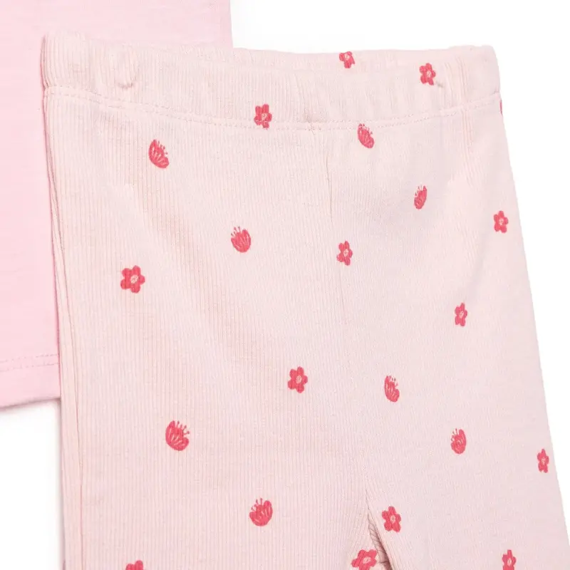 Hellobaby Girls Blouse & Leggings Set Text Print Pastel Dreams Crew Neck Full Length Short Sleeve - Pink 5