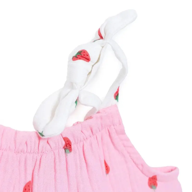 Hellobaby Girls Dress Buttoned Berry Belle Crew Neck Short Sleeve - Pink Printed 7