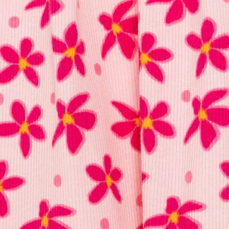 Hellobaby Girls Dress Floral Print Buttoned Crew Neck Short Sleeve - Pink Printed 3