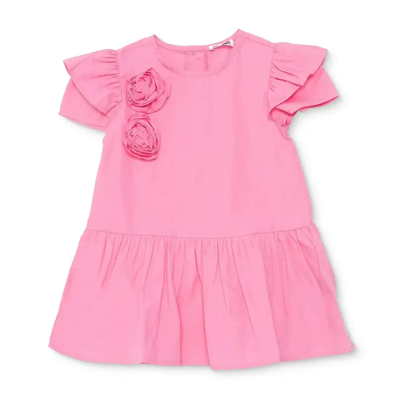 Hellobaby Girls Dress Flower Flower Garden Crew Neck Short Sleeve - Pink 1