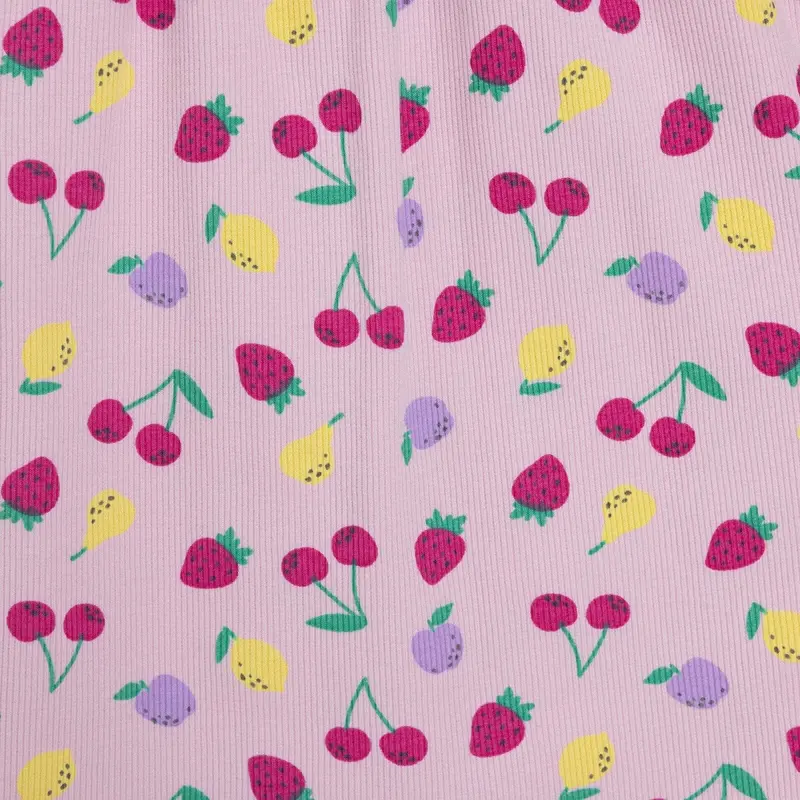 Hellobaby Girls Dress Fruit Print Buttoned Crew Neck Sleeveless - Pink Printed 5