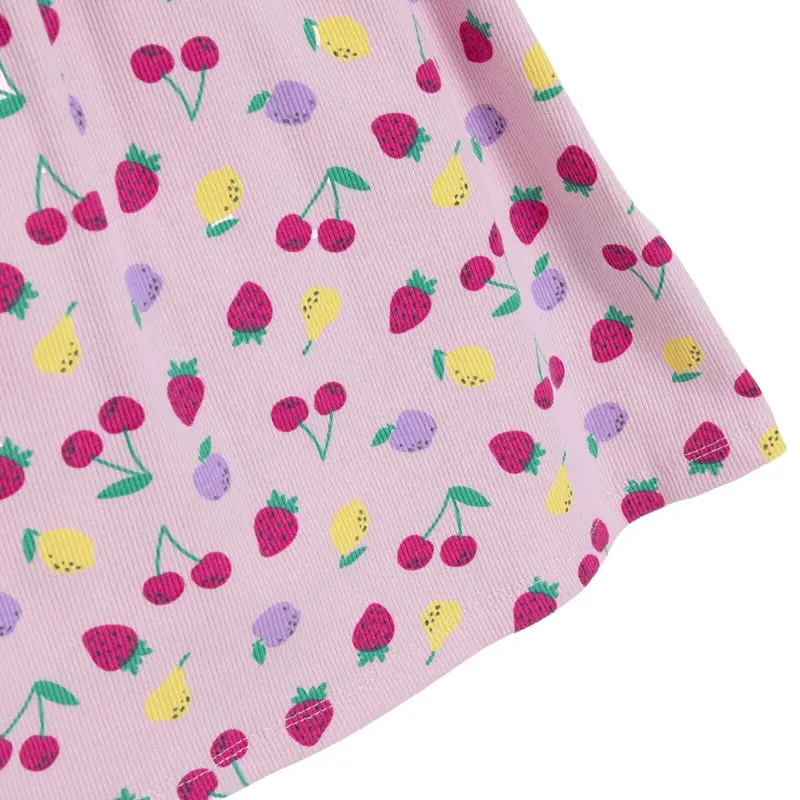 Hellobaby Girls Dress Fruit Print Buttoned Crew Neck Sleeveless - Pink Printed 6