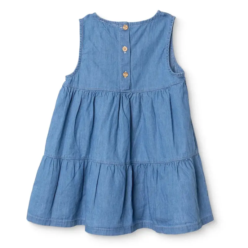 Hellobaby Girls Dress Fruit Print Lemonade Crew Neck Below The Knee Sleeveless - Indigo 2
