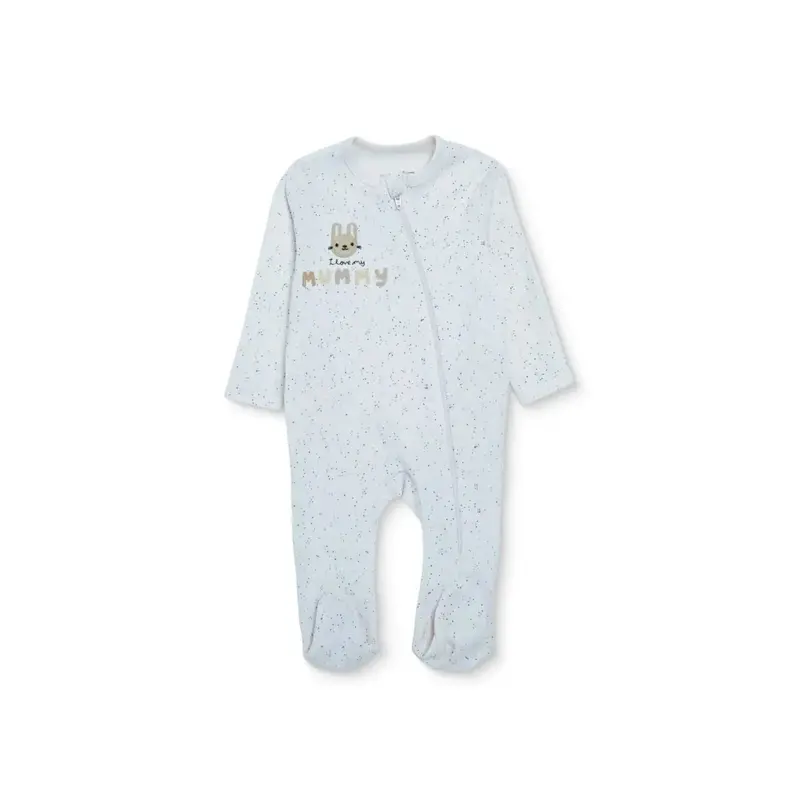 Hellobaby Girls Footed Sleepsuit Polka Dot Print Zip Fastening Crew Neck Full Length Long Sleeve - Ecru 1