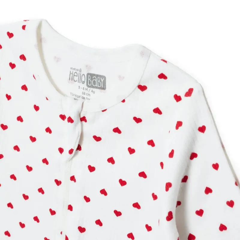 Hellobaby Girls Footed Sleepsuit Polka Dot Print Zip Fastening Crew Neck Full Length Long Sleeve - Ecru Printed 3