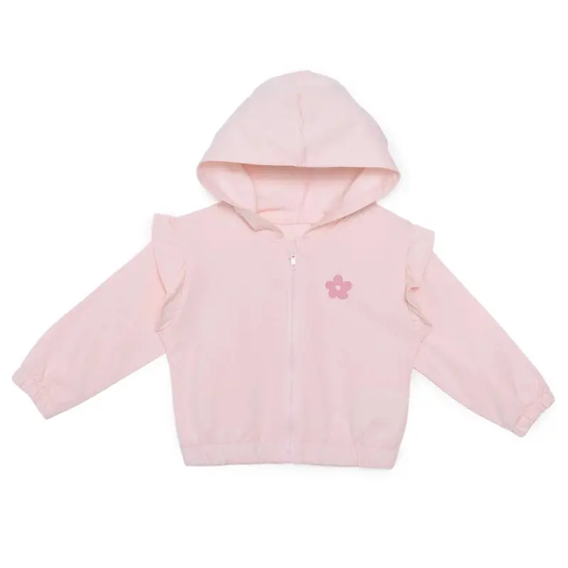 Hellobaby Girls Hooded Cardigan Crew Neck Long Sleeve - Pink 1