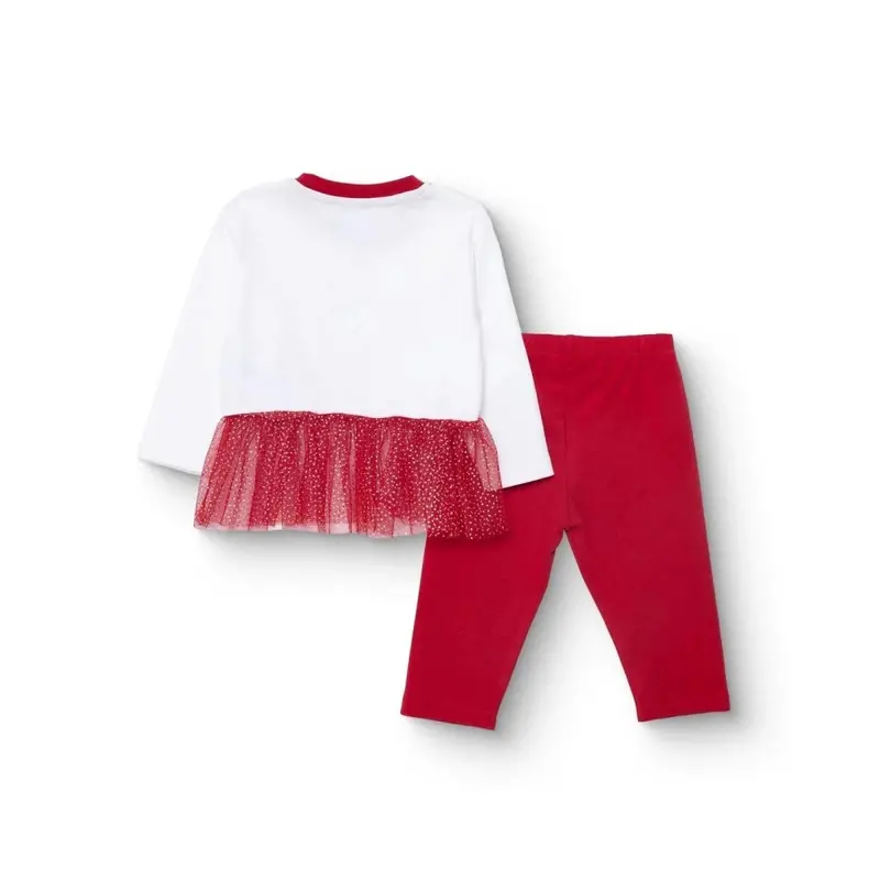 Hellobaby Girls Long Sleeve Pyjamas Set Animal With Poppers Christmas Crew Neck Long Leg Long Sleeve - Red 2