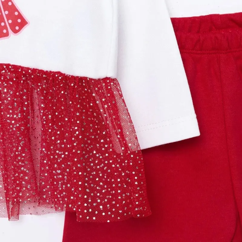 Hellobaby Girls Long Sleeve Pyjamas Set Animal With Poppers Christmas Crew Neck Long Leg Long Sleeve - Red 5