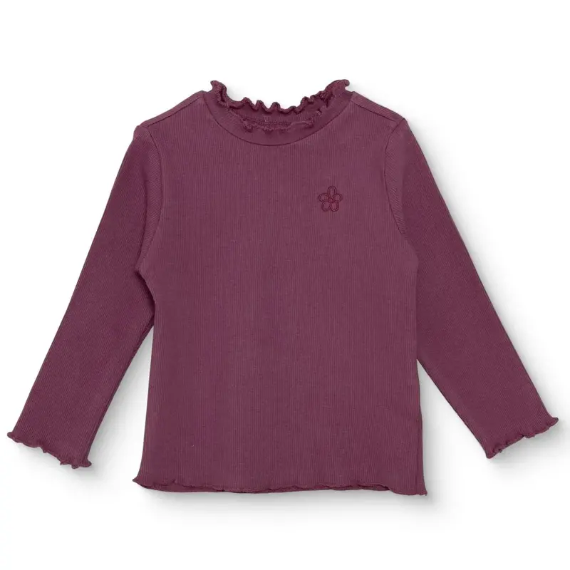 Hellobaby Girls Long Sleeve T-Shirt Crew Neck Long Sleeve - Damson 1
