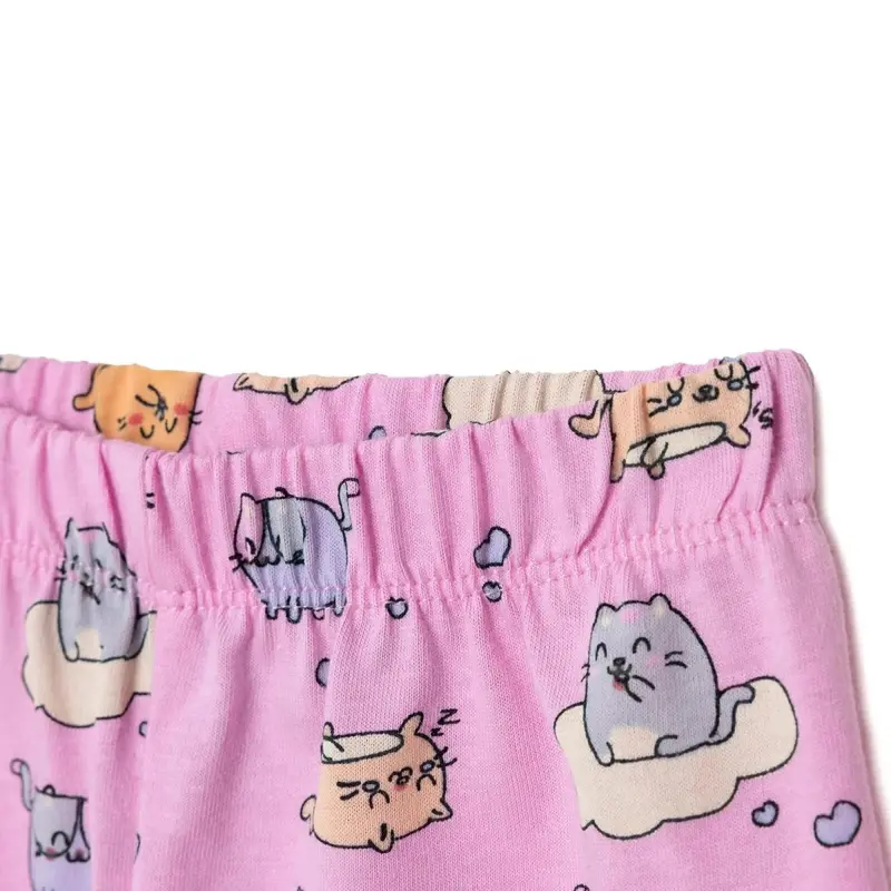 Hellobaby Girls Short Sleeve Pyjamas Set Animal Crew Neck Long Leg Short Sleeve - Pink 5