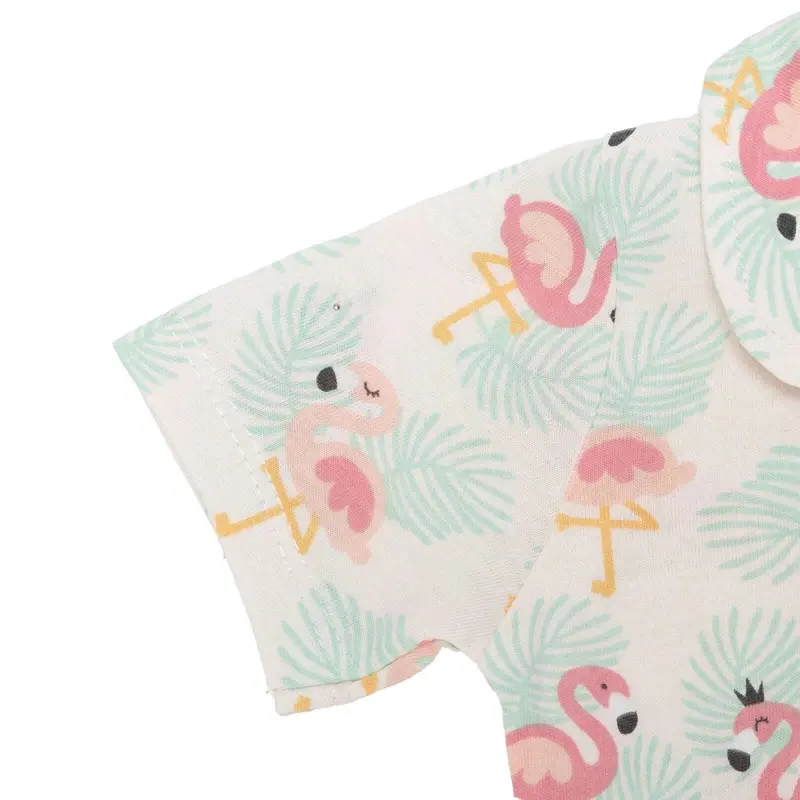 Hellobaby Girls Short Sleeve Pyjamas Set Animal With Buttons Peter Pan Collar Short Leg Short Sleeve - Light Pink 6