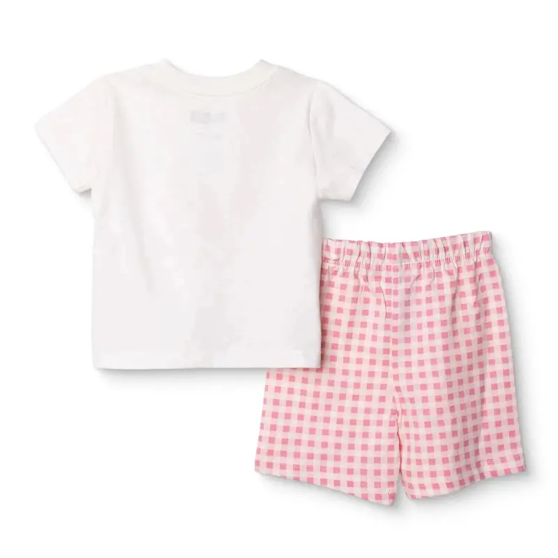 Hellobaby Girls Short Sleeve Pyjamas Set Fruit Print Crew Neck Short Length Short Sleeve - Ecru 2