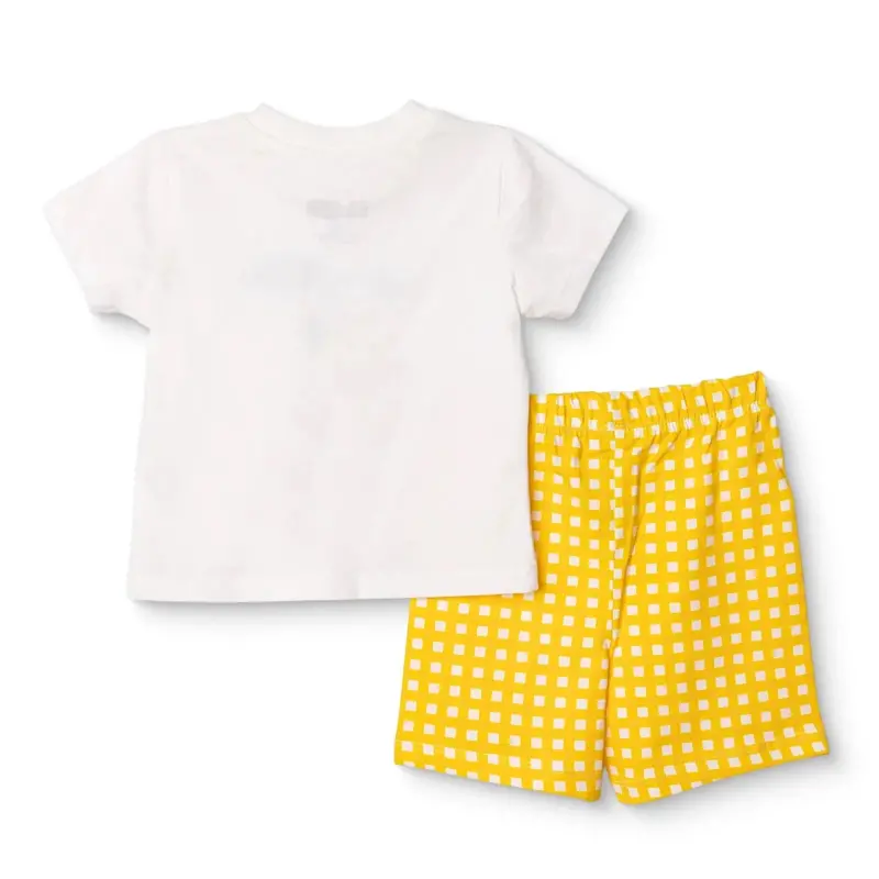 Hellobaby Girls Short Sleeve Pyjamas Set Fruit Print Crew Neck Short Length Short Sleeve - Ecru 2