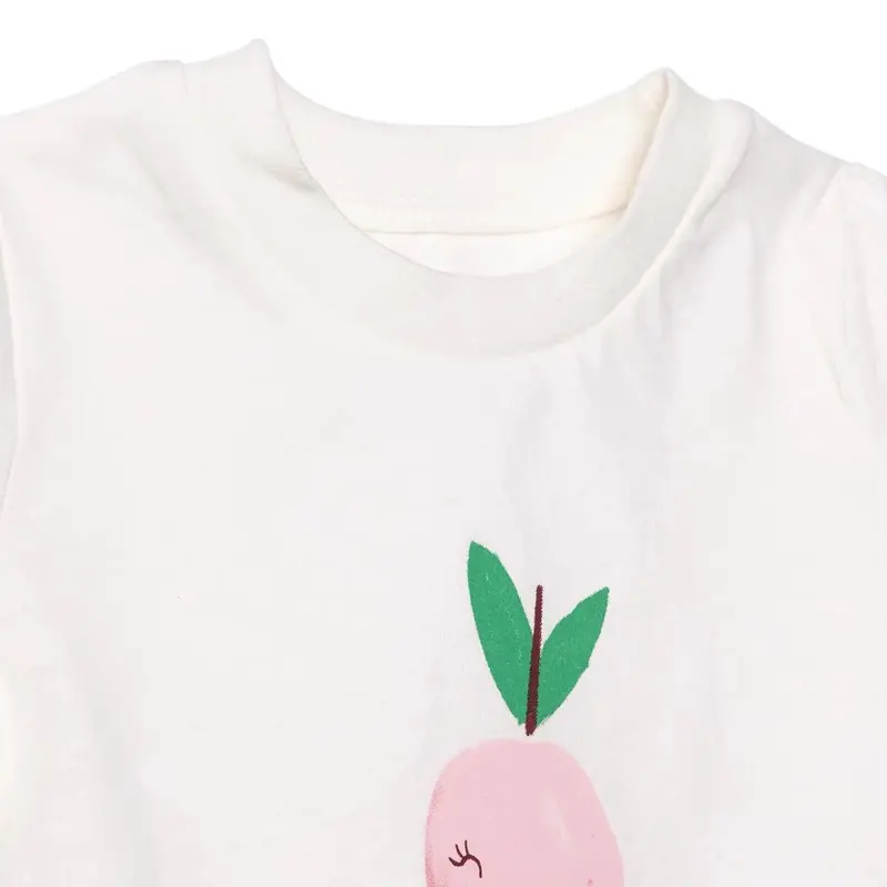 Hellobaby Girls Short Sleeve Pyjamas Set Fruit Print Crew Neck Short Length Short Sleeve - Ecru 3