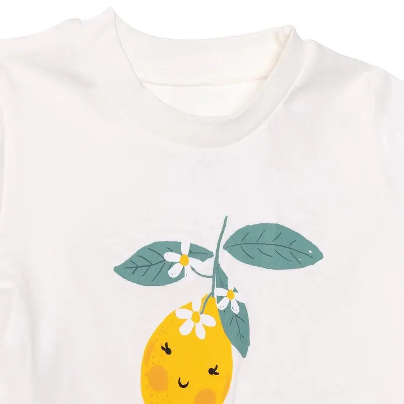 Hellobaby Girls Short Sleeve Pyjamas Set Fruit Print Crew Neck Short Length Short Sleeve - Ecru 3