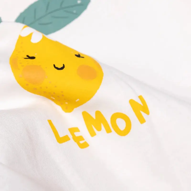 Hellobaby Girls Short Sleeve Pyjamas Set Fruit Print Crew Neck Short Length Short Sleeve - Ecru 6