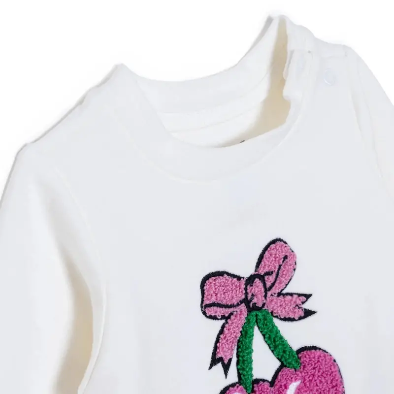 Hellobaby Girls Sweatshirt- Bottom Fruits Crew Neck Long Leg Long Sleeve - Pink 3