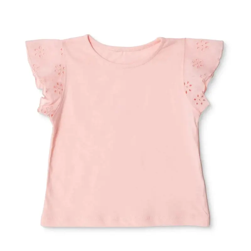 Hellobaby Girls T-Shirt Crew Neck Short Sleeve - Powder 1