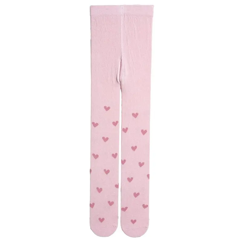 Hellobaby Girls Tights Heart Print - Pink 1