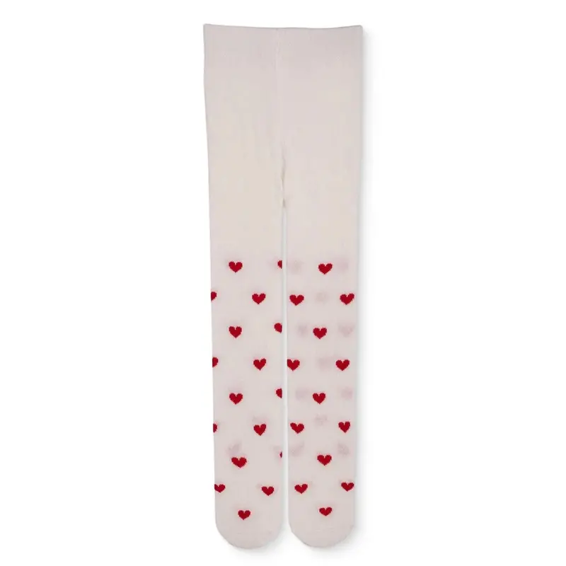 Hellobaby Girls Tights Heart - White 1