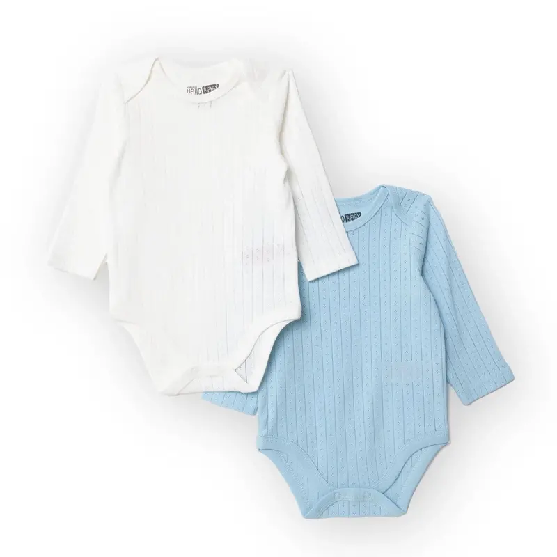 Hellobaby Long Sleeve Body 2 Pcs - Ecru 1