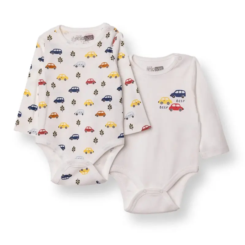 Hellobaby Long Sleeve Body 2 Pcs - Ecru 1