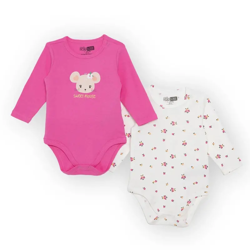 Hellobaby Long Sleeve Body 2 Pcs - Pink 1