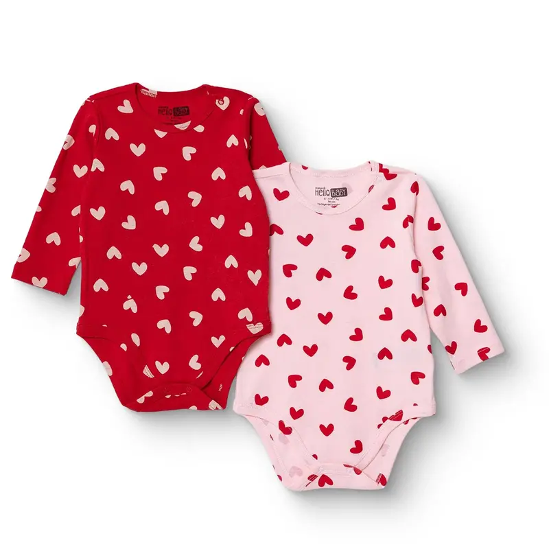 Hellobaby Long Sleeve Body 2 Pcs - Red 1
