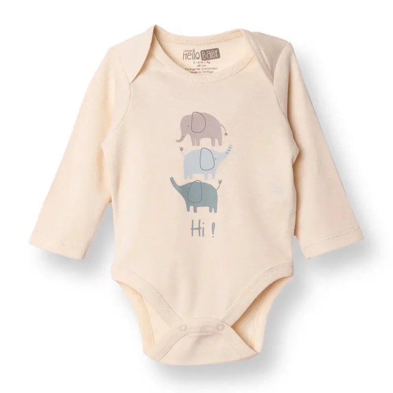 Hellobaby Long Sleeve Body - Ecru 1