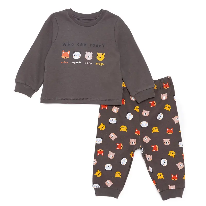 Hellobaby Long Sleeve Pyjamas - Khaki 1