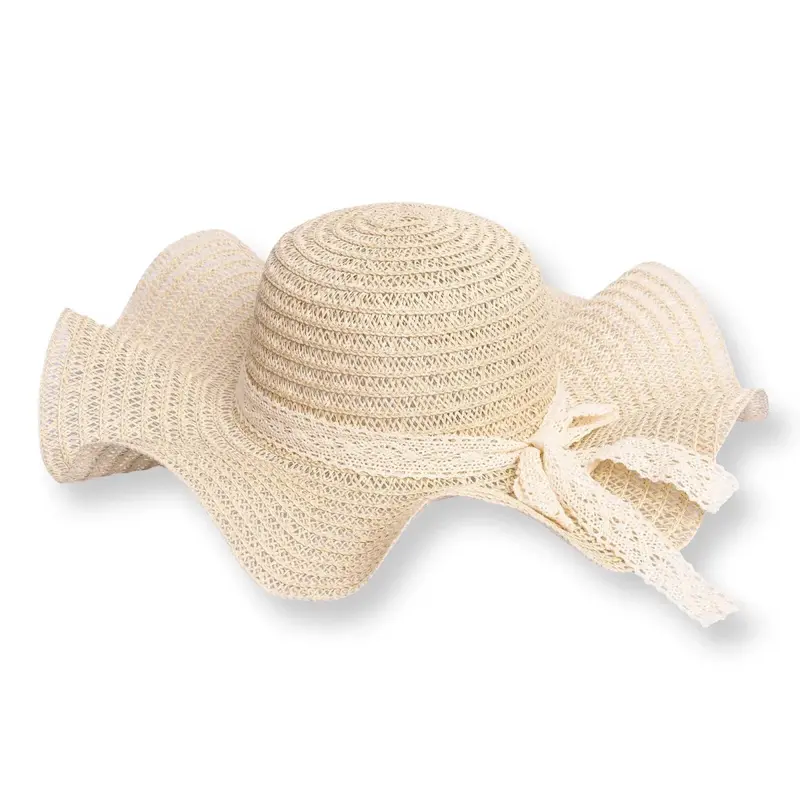 Hellobaby Mom Straw Ribbon Hat - Ecru 1