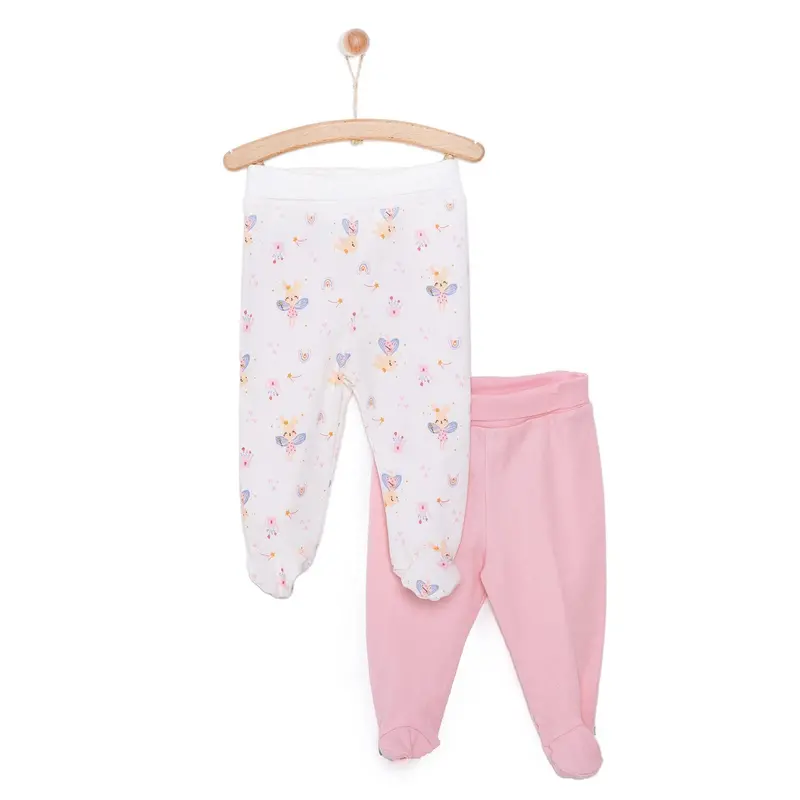 Hellobaby Newborn 2 Pcs Footed Leggings - Pink 1