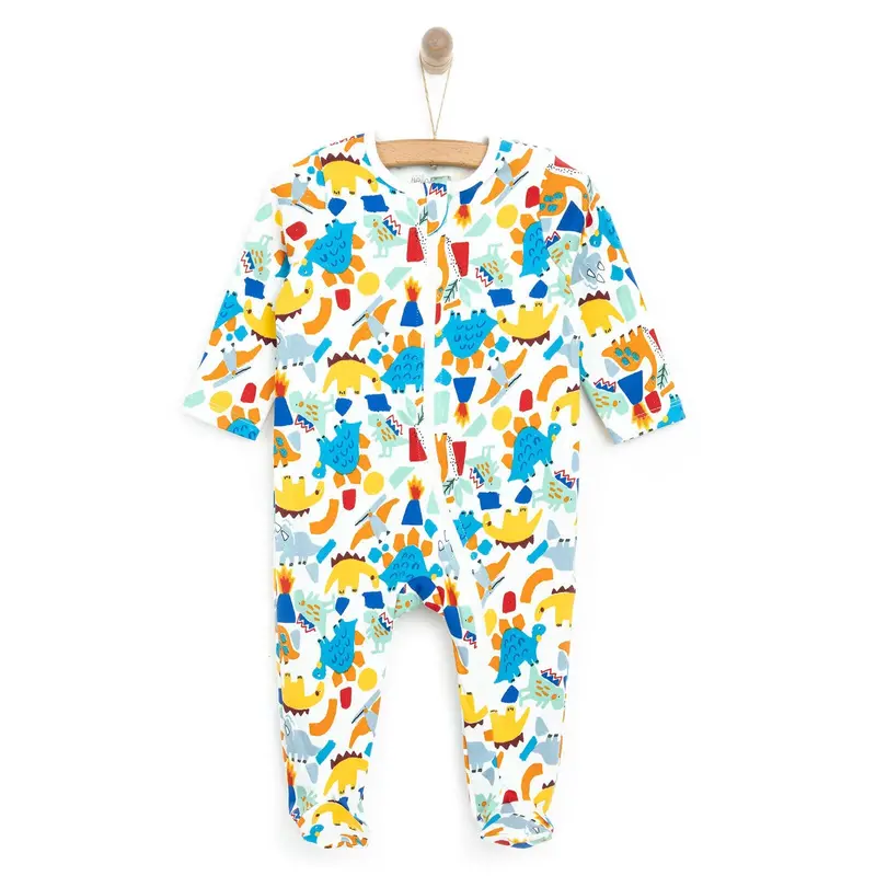 Hellobaby Newborn Baby Boy Footed Jumpsuit - Ecru 1