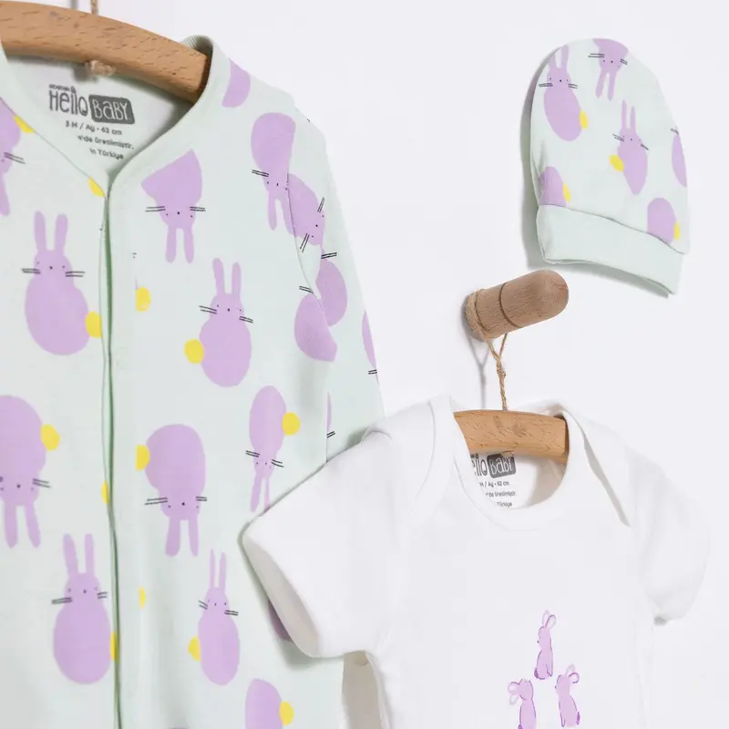 Hellobaby Newborn Baby Cute Elephant Jumpsuit - Ecru 3