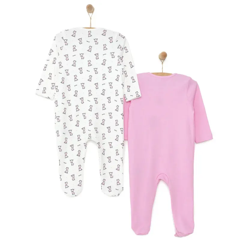 Hellobaby Newborn Baby Girl Footed Jumpsuit - Pink 2