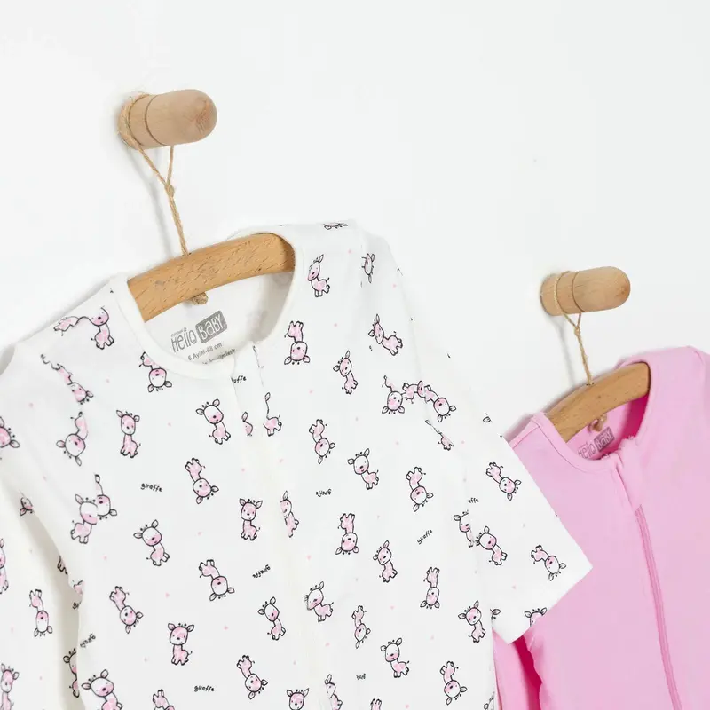 Hellobaby Newborn Baby Girl Footed Jumpsuit - Pink 3