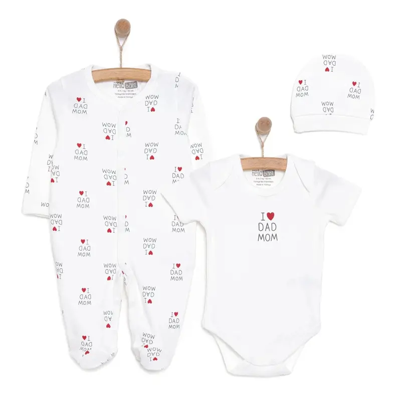 Hellobaby Newborn Baby Mom&Dad Jumpsuit - Ecru 1